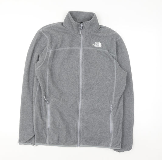 The North Face Men's Grey Full Zip Fleece Sweatshirt M