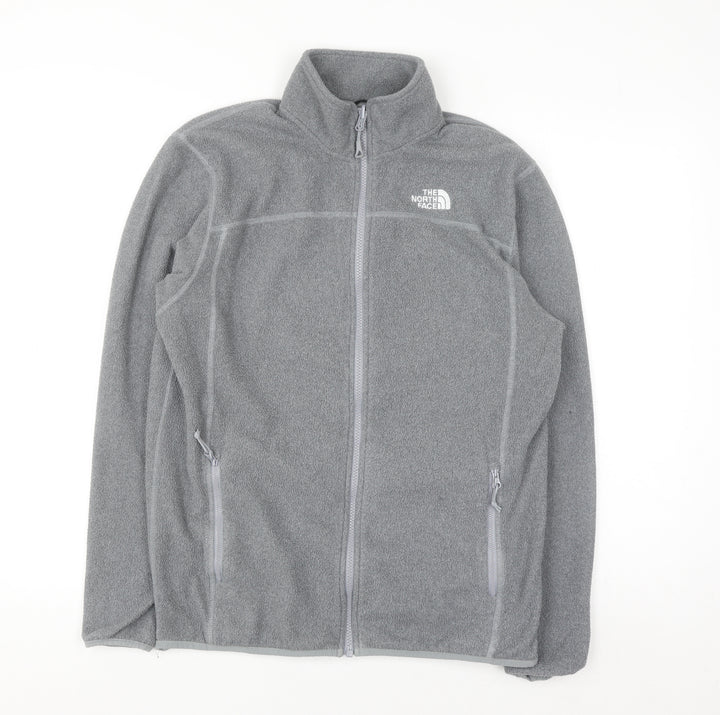 The North Face Men's Grey Full Zip Fleece Sweatshirt M
