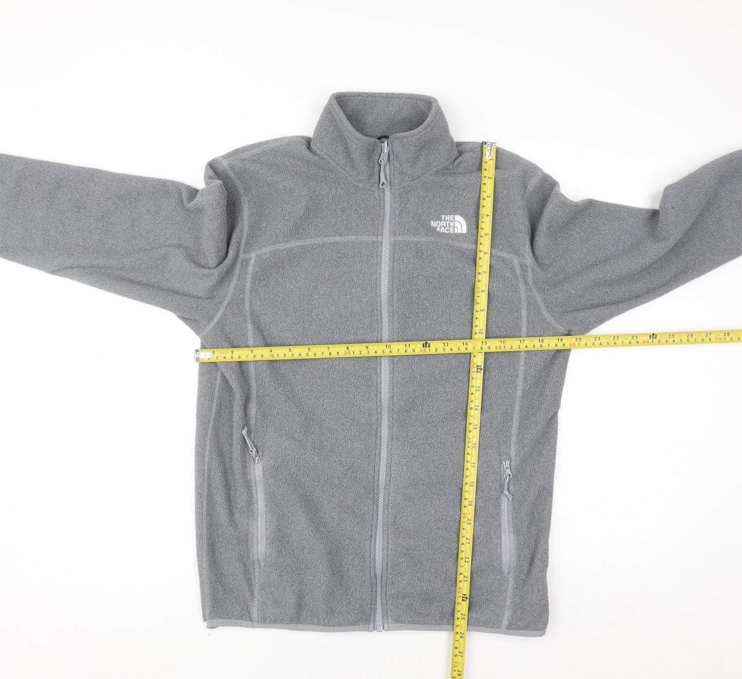 The North Face Men's Grey Full Zip Fleece Sweatshirt M