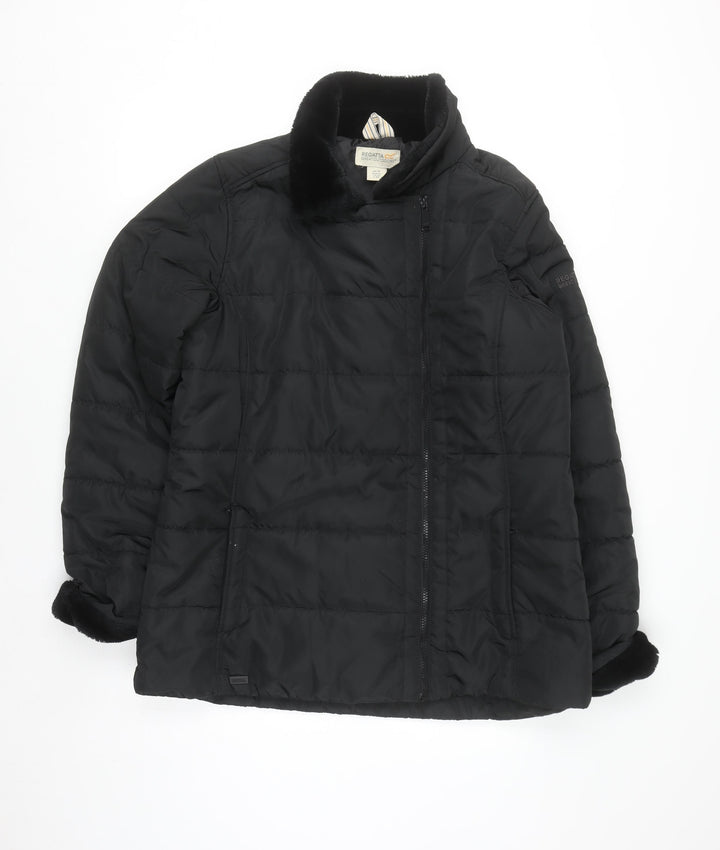 Regatta Women's Black Size 18 Puffer Jacket Warm Lined Mid Length