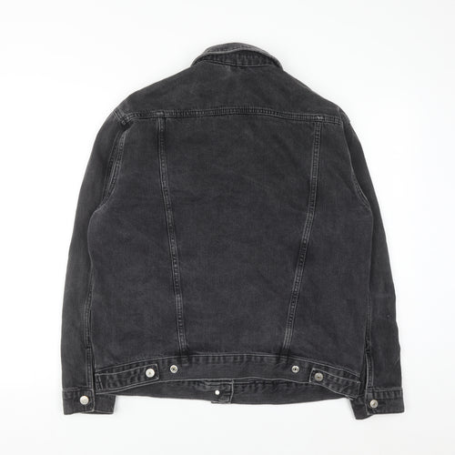 Topshop Women’s Black Cotton Denim Jacket UK 10 Classic Style