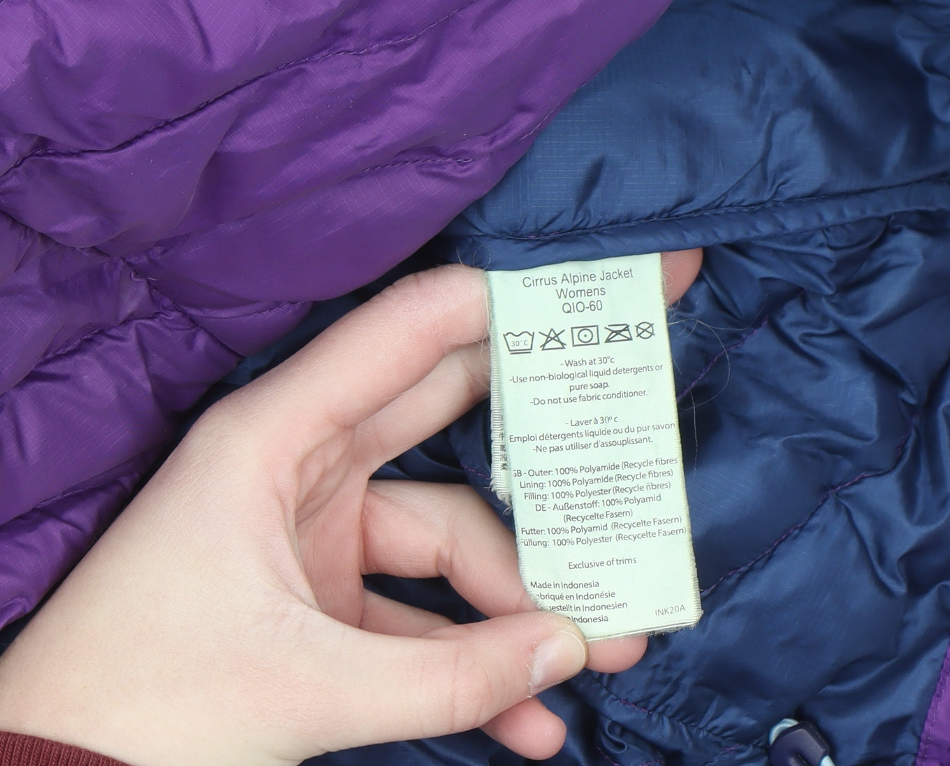 Rab Womens Purple Cirrus Alpine Puffer Jacket UK 10 Hooded Insulated