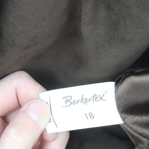 Berkertex Women’s Brown Long Overcoat Size 18 Polyester Lined