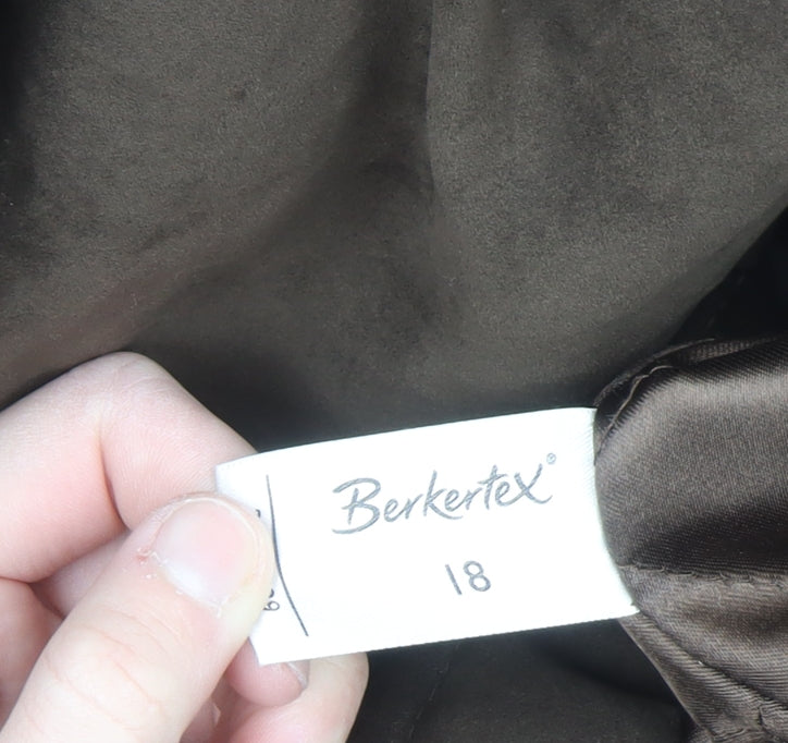 Berkertex Women’s Brown Long Overcoat Size 18 Polyester Lined
