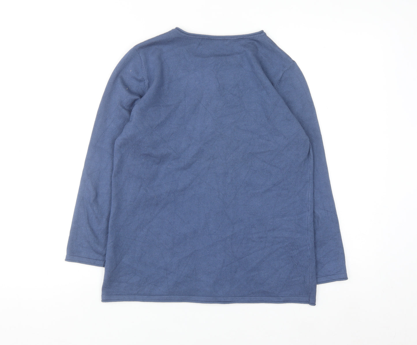 Bonmarché Women's Blue 3/4 Sleeve Knit Cardigan Size S