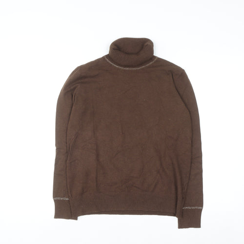 Lemella Women Brown Roll Neck Wool Blend Pullover Jumper S