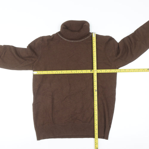 Lemella Women Brown Roll Neck Wool Blend Pullover Jumper S