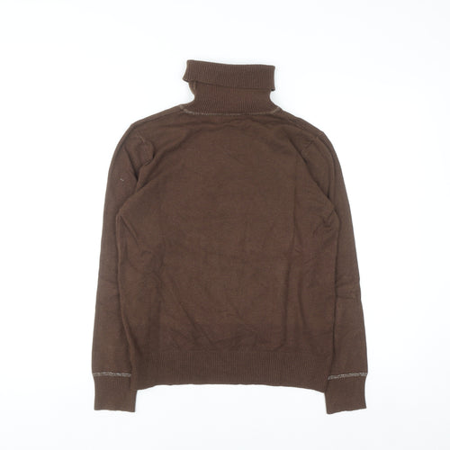 Lemella Women Brown Roll Neck Wool Blend Pullover Jumper S