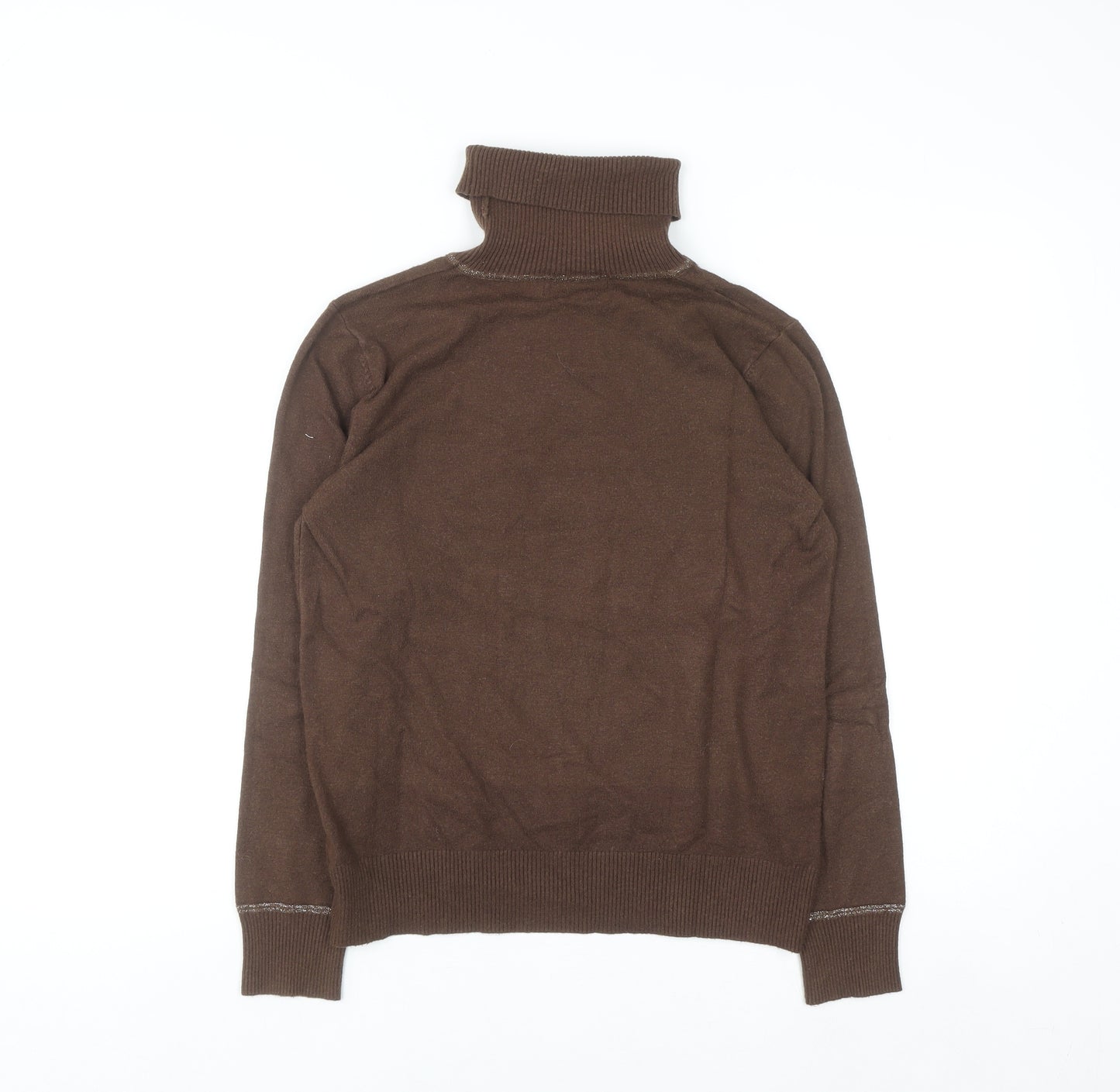 Lemella Women Brown Roll Neck Wool Blend Pullover Jumper S