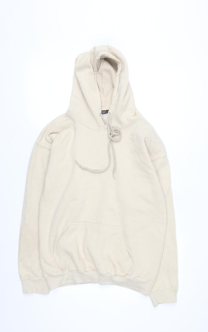 Boohoo Womens Beige Pullover Hoodie Small Limited Edition Fleece