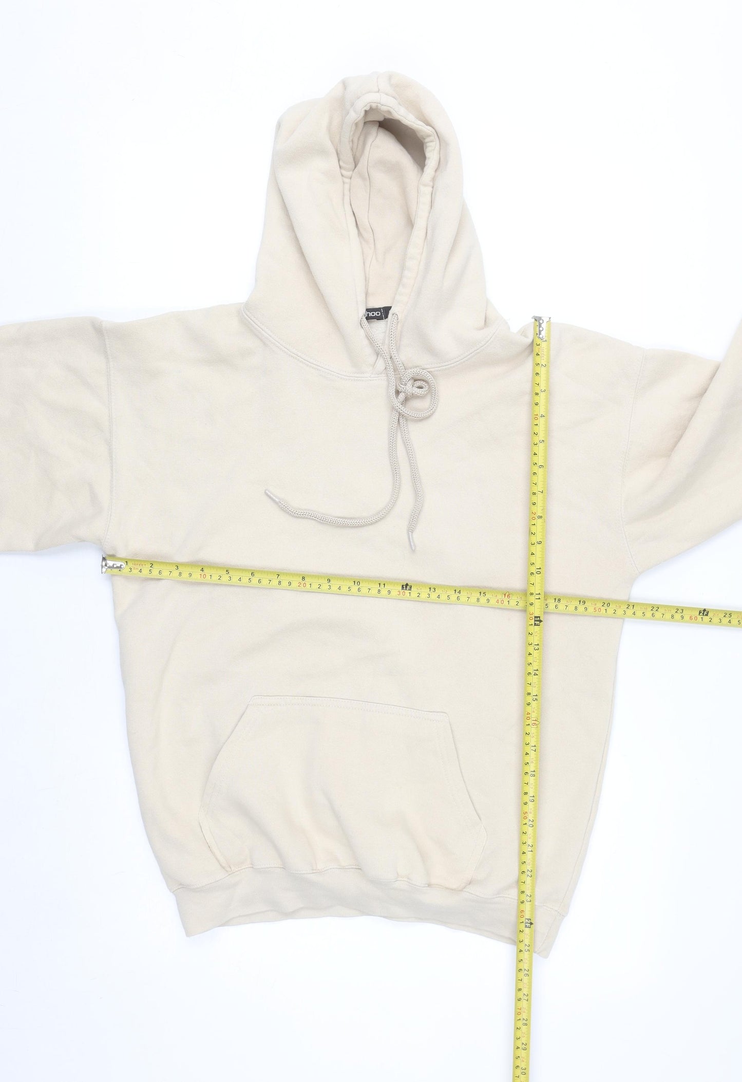 Boohoo Womens Beige Pullover Hoodie Small Limited Edition Fleece