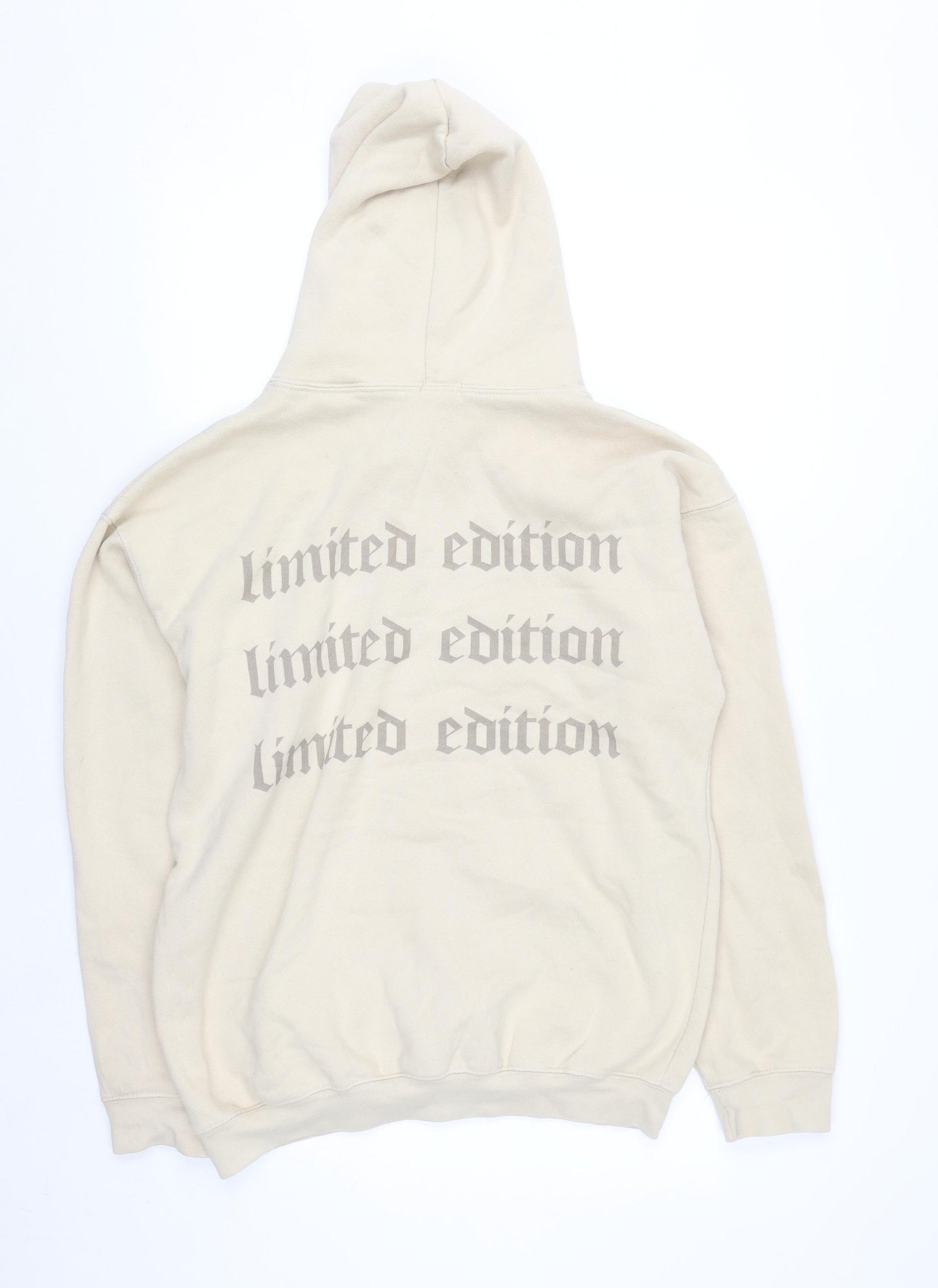 Boohoo Womens Beige Pullover Hoodie Small Limited Edition Fleece