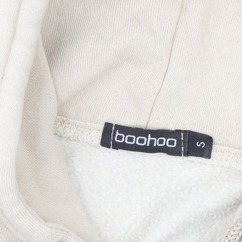 Boohoo Womens Beige Pullover Hoodie Small Limited Edition Fleece