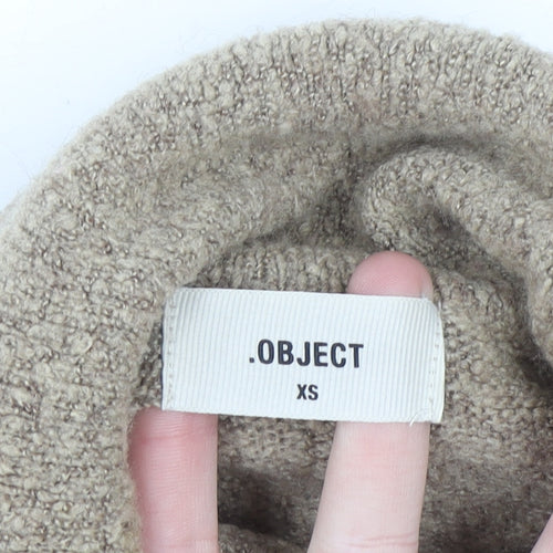 Object Womens Beige Roll Neck Pullover Jumper XS