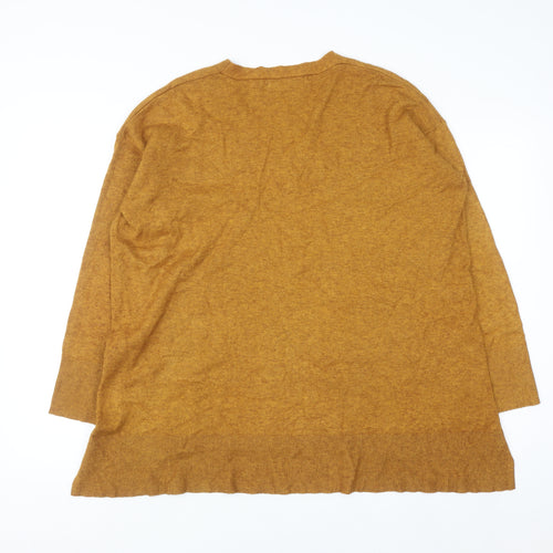 eb&ive Womens Brown V-Neck Tunic Knit Jumper Size S Relaxed Fit
