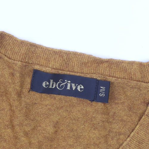 eb&ive Womens Brown V-Neck Tunic Knit Jumper Size S Relaxed Fit