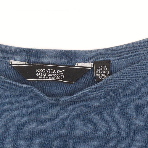 Regatta Women's Blue Cotton Crew Neck Jumper Size 18