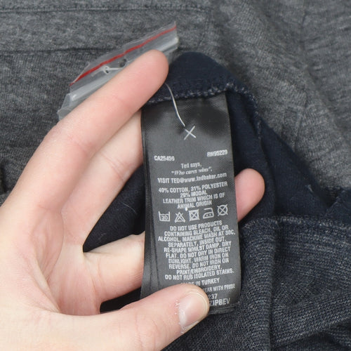 Ted Baker Men's Grey Full Zip Jumper Size XL Cotton Blend