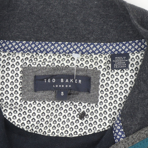 Ted Baker Men's Grey Full Zip Jumper Size XL Cotton Blend