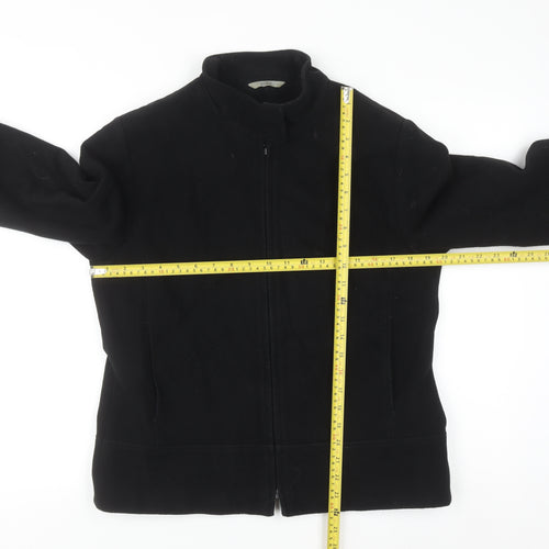 Marks and Spencer Womens Black Wool Blend Zip Jacket Size 14