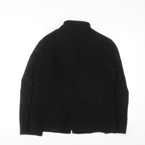 Marks and Spencer Womens Black Wool Blend Zip Jacket Size 14