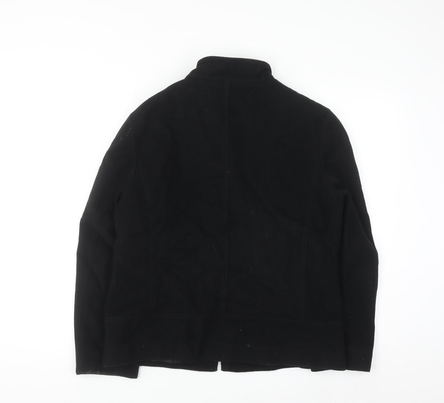 Marks and Spencer Womens Black Wool Blend Zip Jacket Size 14