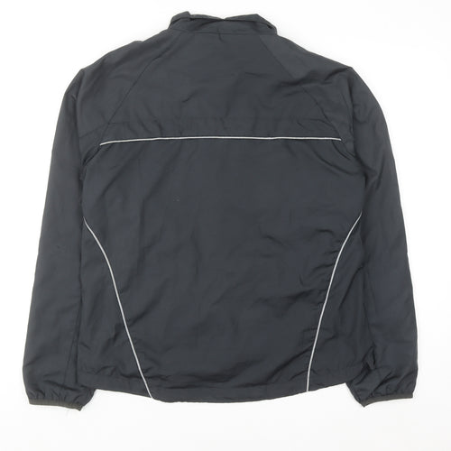 Crivit Men's Black M Windbreaker Jacket Lightweight Reflective Zip