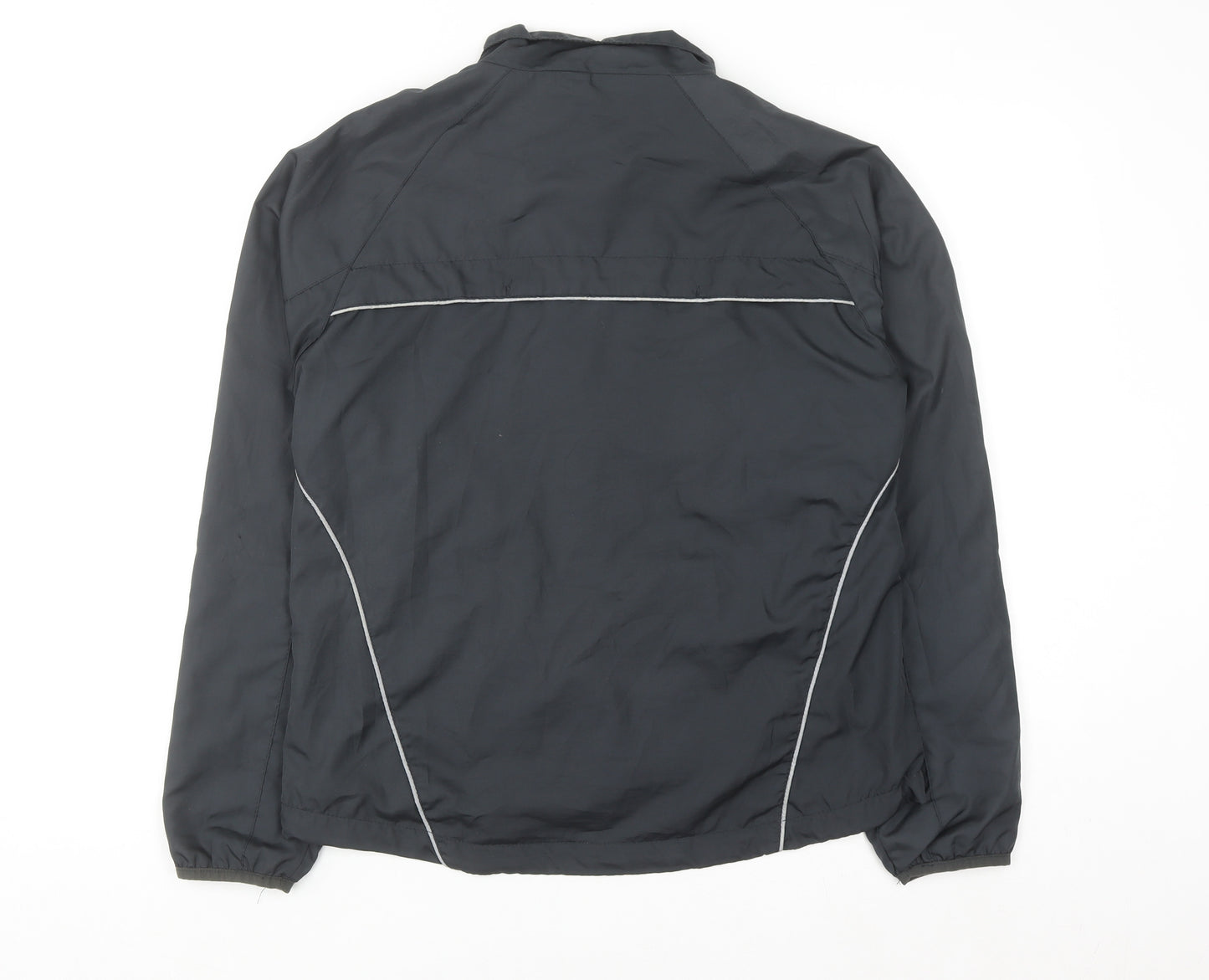 Crivit Men's Black M Windbreaker Jacket Lightweight Reflective Zip