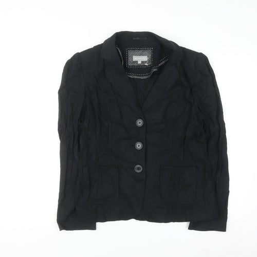 Marks and Spencer Per Una Womens Black Linen Blazer Size 12