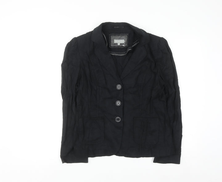 Marks and Spencer Per Una Womens Black Linen Blazer Size 12