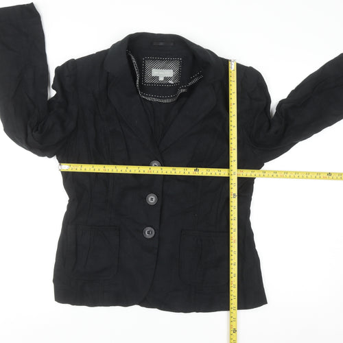 Marks and Spencer Per Una Womens Black Linen Blazer Size 12