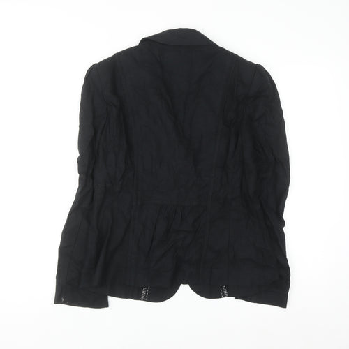 Marks and Spencer Per Una Womens Black Linen Blazer Size 12