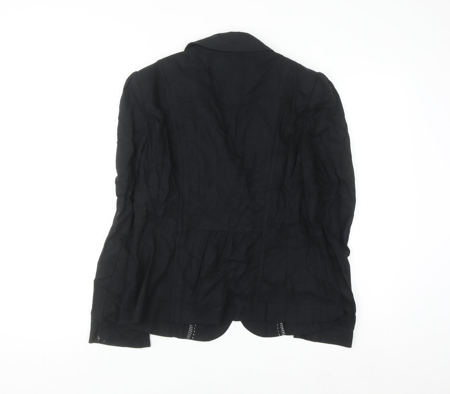 Marks and Spencer Per Una Womens Black Linen Blazer Size 12