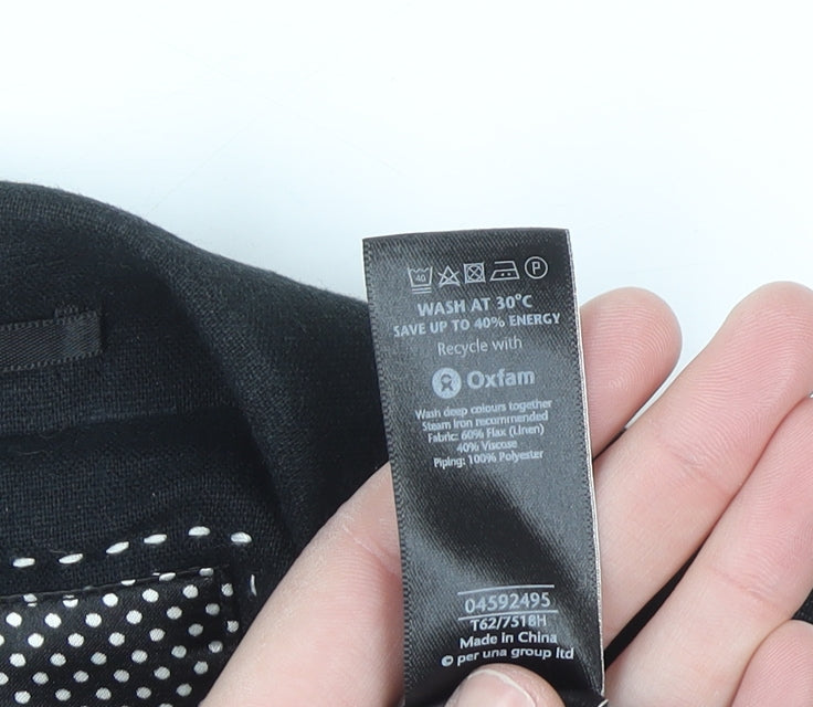 Marks and Spencer Per Una Womens Black Linen Blazer Size 12