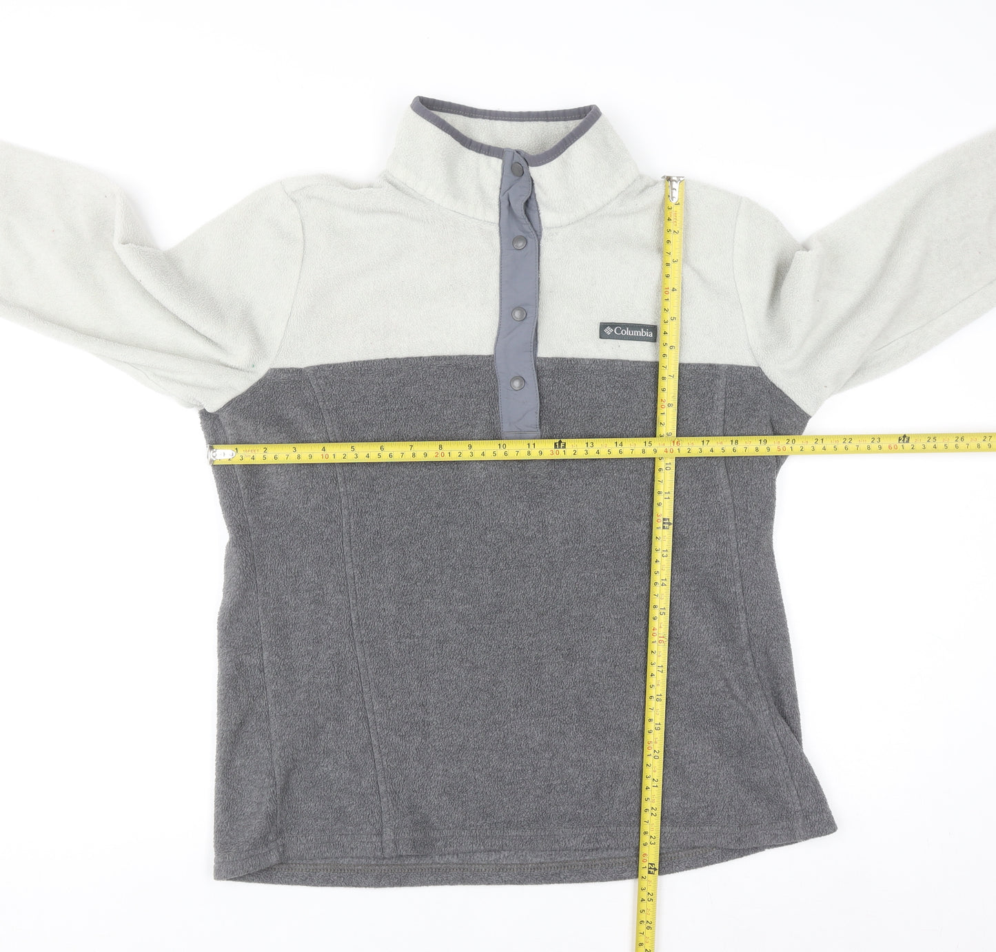 Columbia Men's Grey Fleece Henley Sweatshirt Size L Outdoor