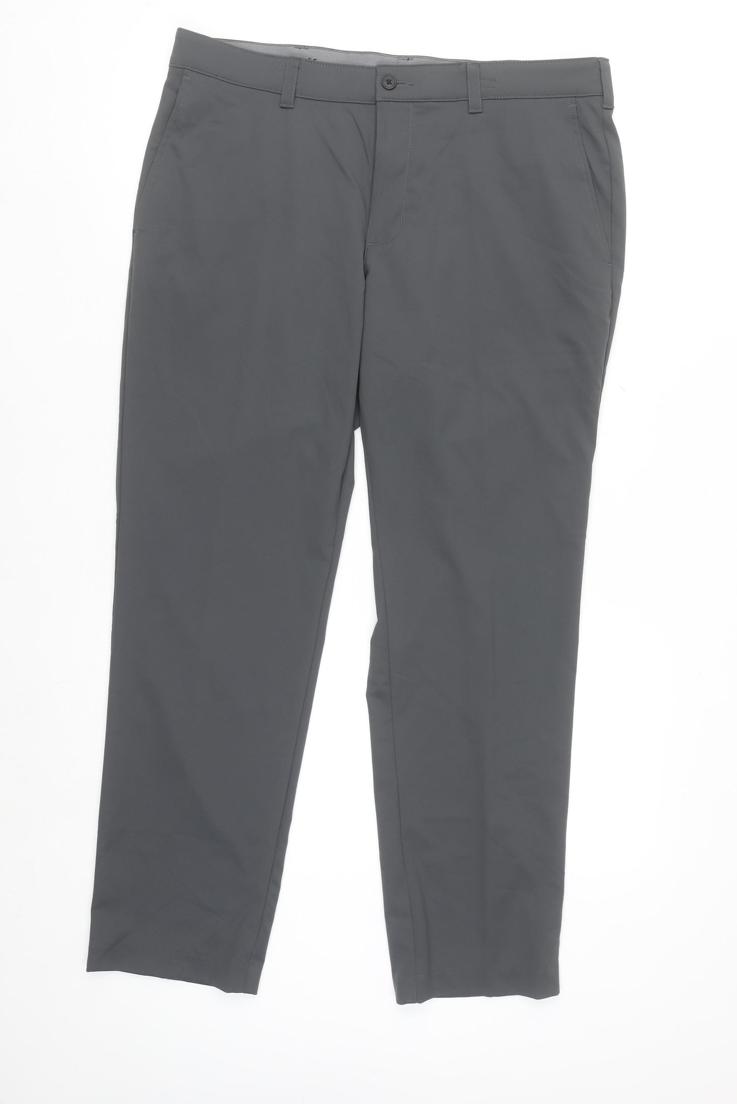 Ben Hogan Men Grey 34x30 Chino Trousers Regular Fit Stretch