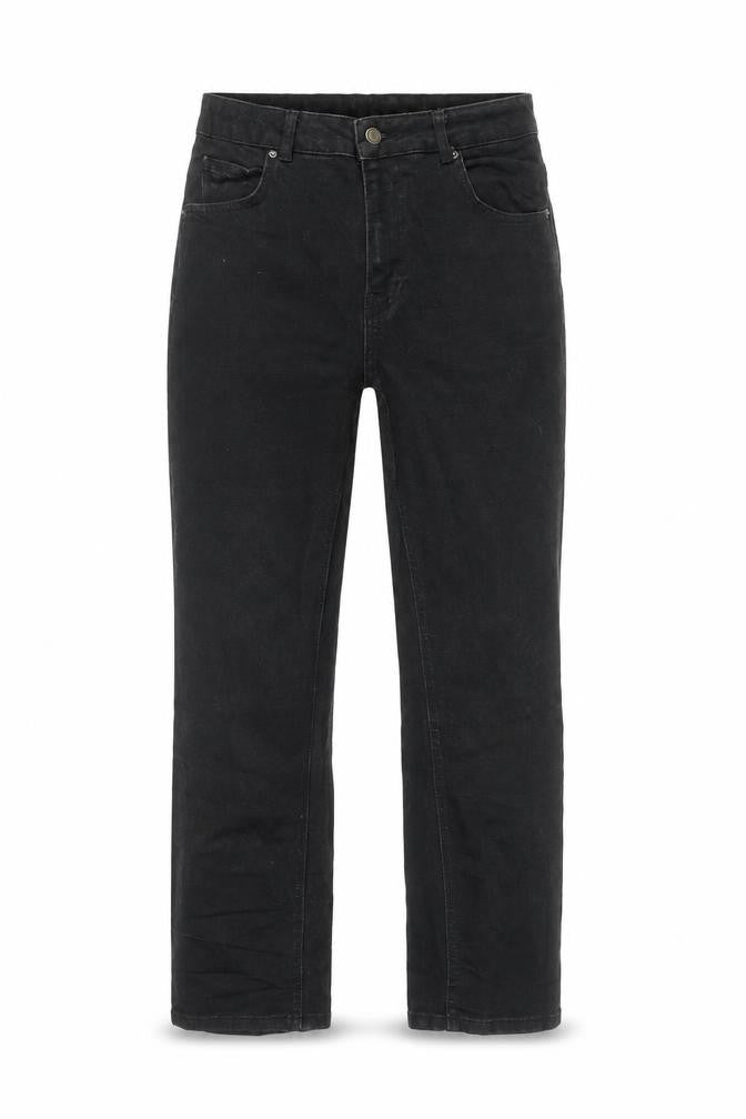Front view of Gallery Women's Black High Rise Straight Leg Jeans, size 10