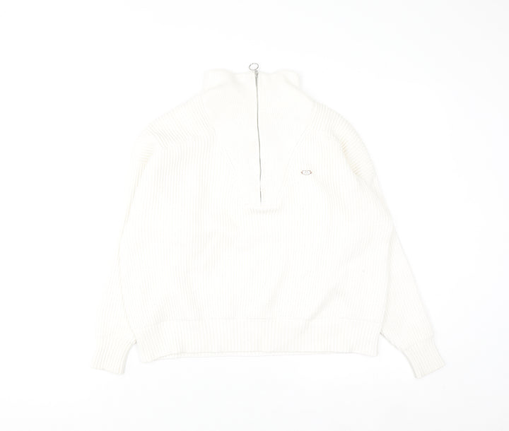 Relax & Renew Women’s Ivory Zip Ribbed High Neck Jumper Size 10