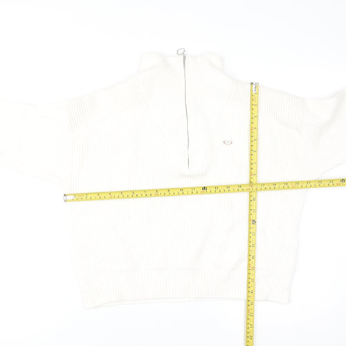 Relax & Renew Women’s Ivory Zip Ribbed High Neck Jumper Size 10