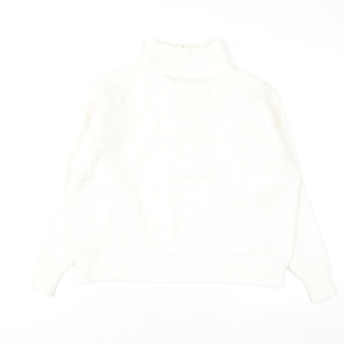 Relax & Renew Women’s Ivory Zip Ribbed High Neck Jumper Size 10