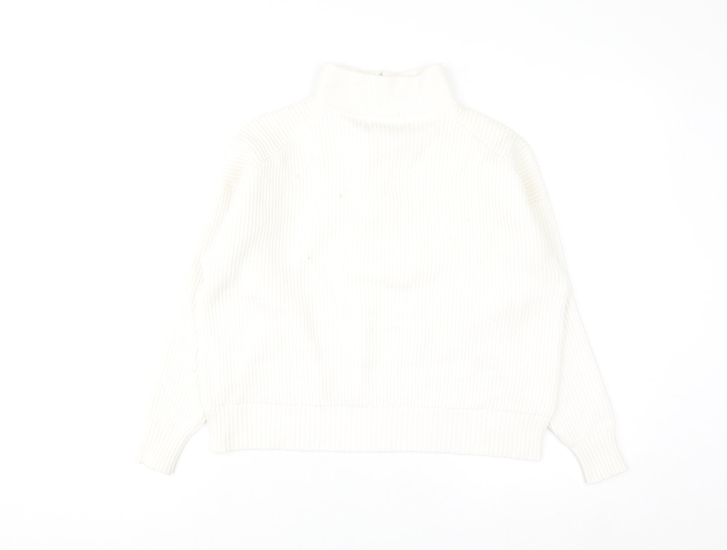 Relax & Renew Women’s Ivory Zip Ribbed High Neck Jumper Size 10