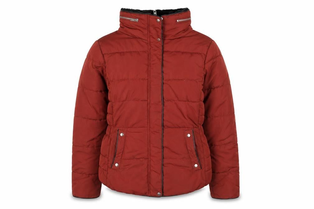 Front view of New Look Women's Brown, size 12, Puffer Jacket Winter Coat