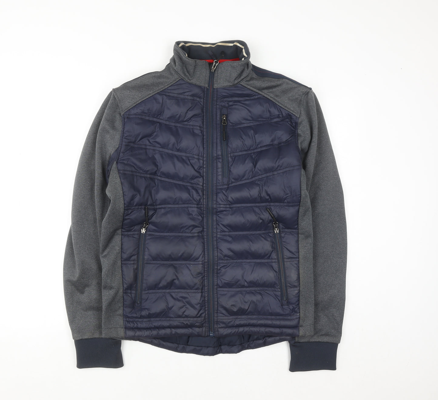 Indigo Men's Blue Puffer Softshell Jacket Medium Zip Pockets