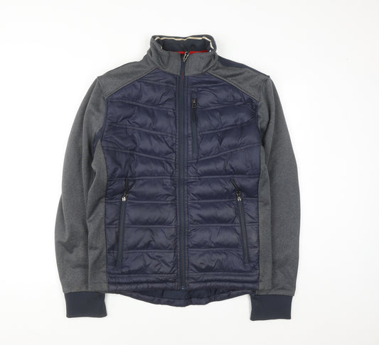 Indigo Men's Blue Puffer Softshell Jacket Medium Zip Pockets
