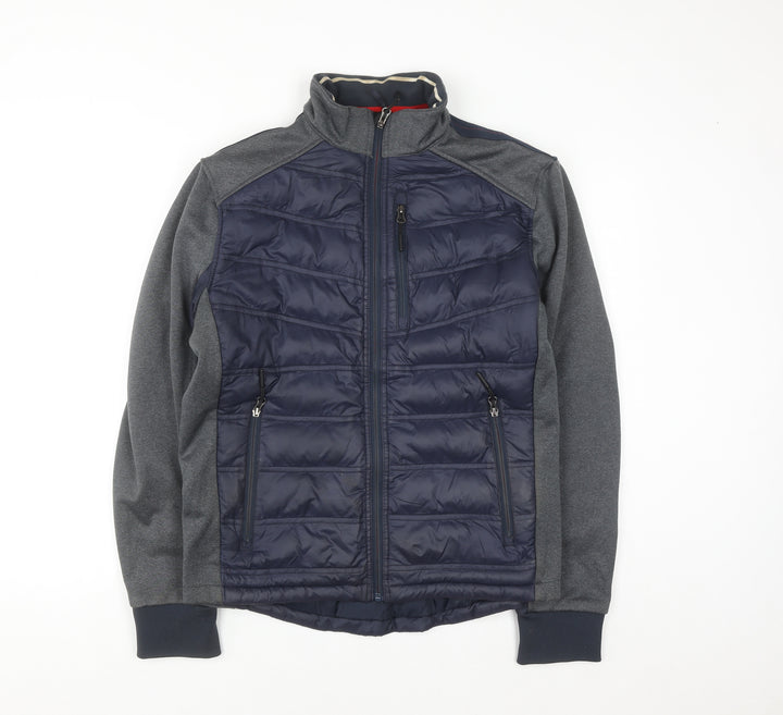 Indigo Men's Blue Puffer Softshell Jacket Medium Zip Pockets