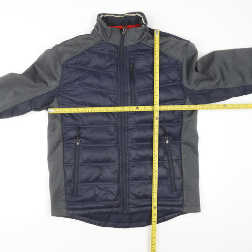 Indigo Men's Blue Puffer Softshell Jacket Medium Zip Pockets