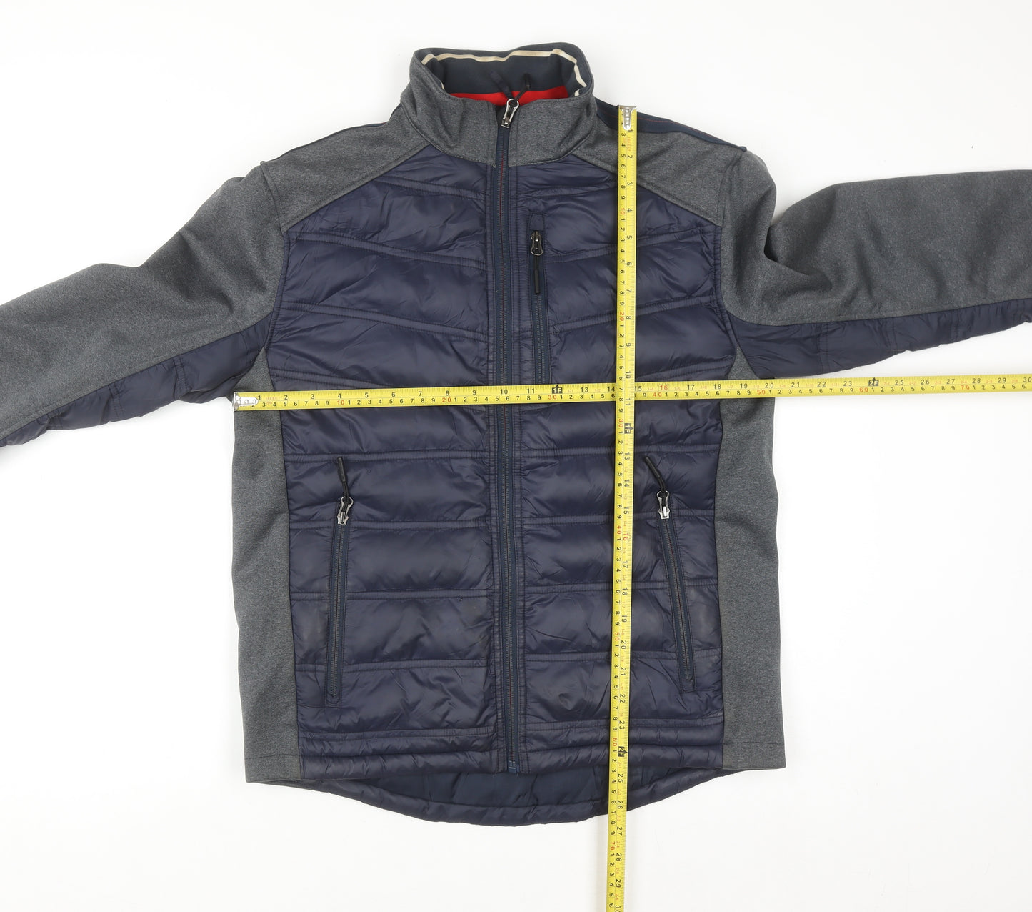 Indigo Men's Blue Puffer Softshell Jacket Medium Zip Pockets