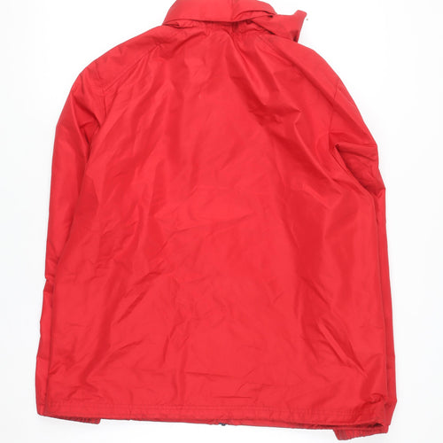 Canterbury Womens Red Hooded Rain Coat Jacket Size 16 Water Resistant