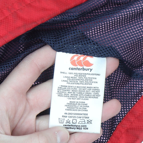 Canterbury Womens Red Hooded Rain Coat Jacket Size 16 Water Resistant