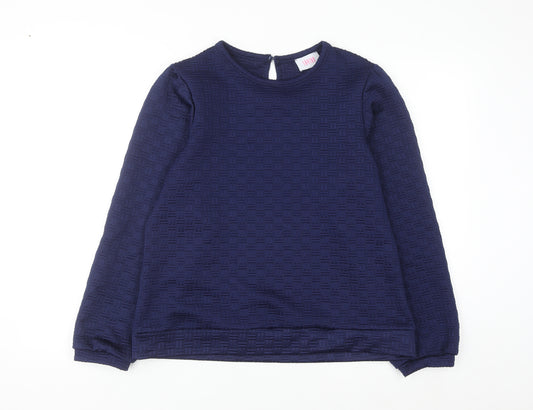 Savida Womens Navy Blue Pullover Sweatshirt Large Textured Long Sleeve